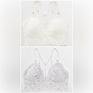 Set of 2 Aerie Palm Lace Racerback Padded Bralettes